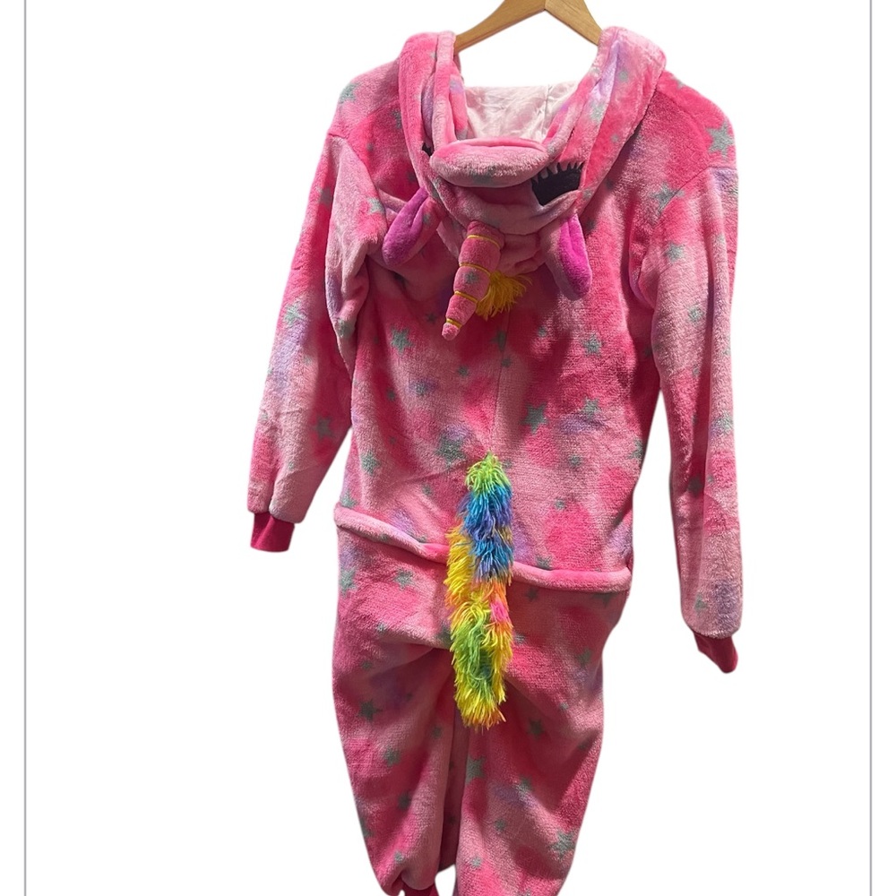 Girls Fleece Onesie Unicorn Pajama-Preowned Size Medium - Picture 3 of 6